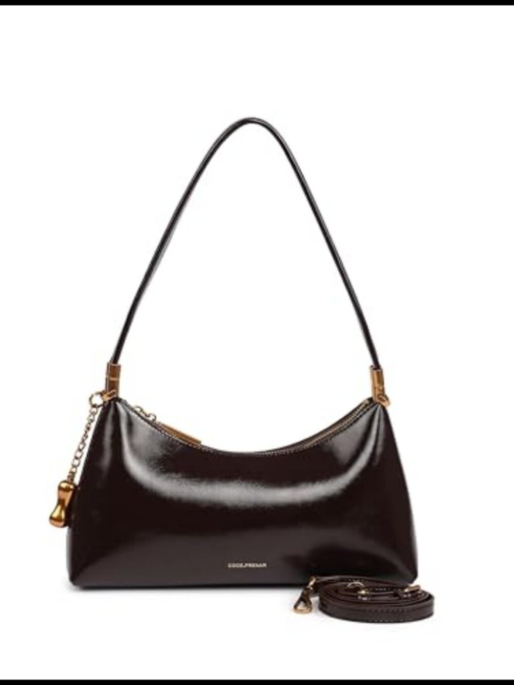 Faux Leather Crescent Crossbody Bag Shoulder Purse Adjustable Strap